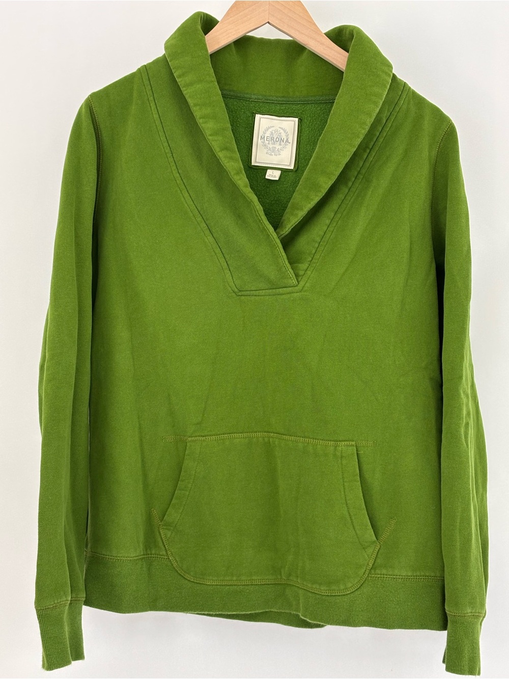 Green, Oregon Duck fans!, shawl collar, sweatshirt